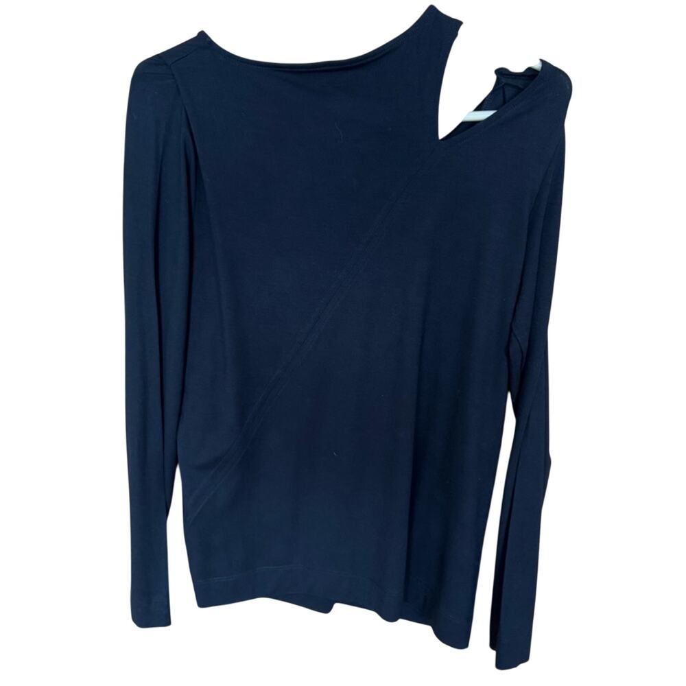 Rachel Roy Women’s Black Cut Out Jewel Neck Long Sleeve Top Size Large